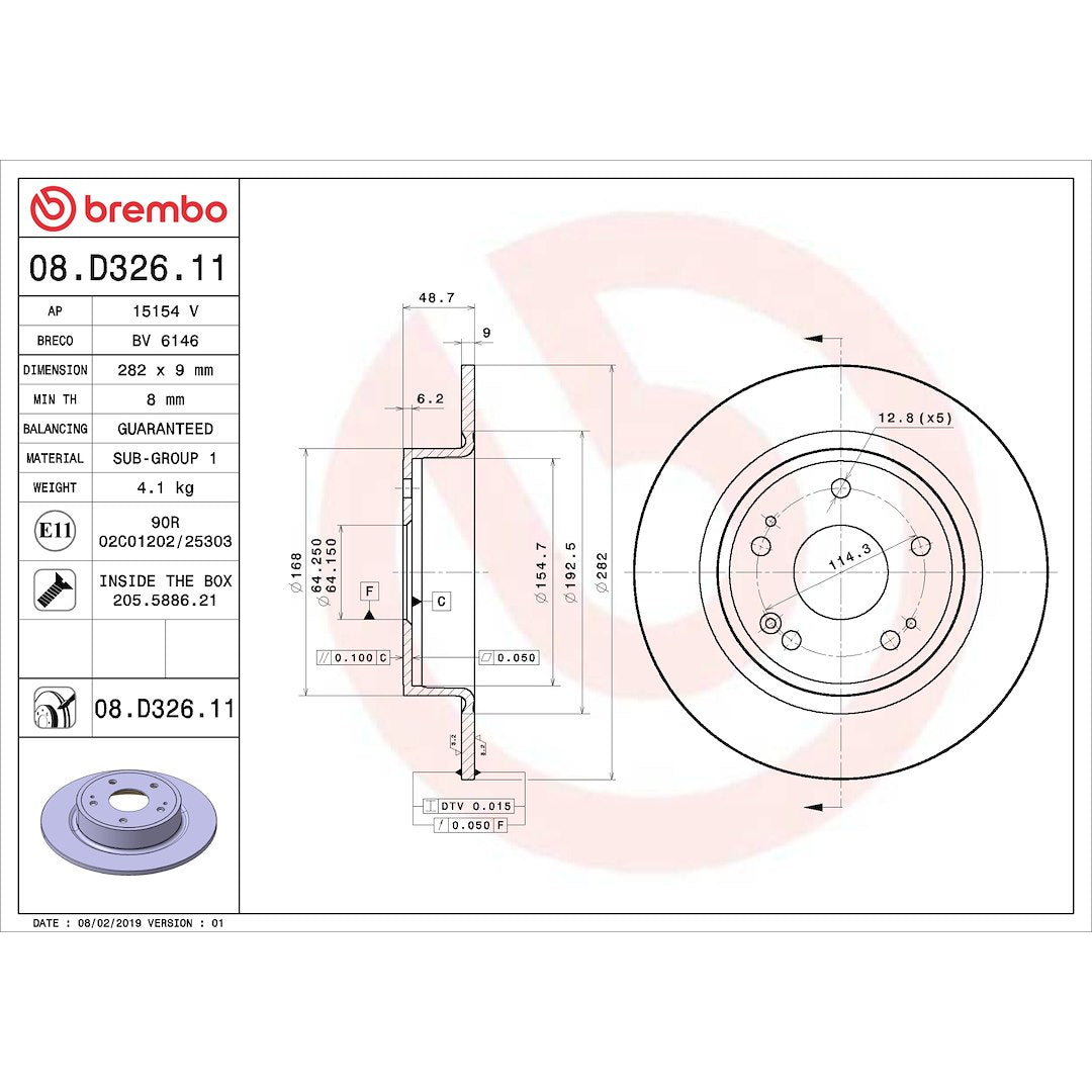 Brembo Kt00a42 Brake Kit||08.D326.11_Drw.Jpg||95||brmkt00a42||2240251