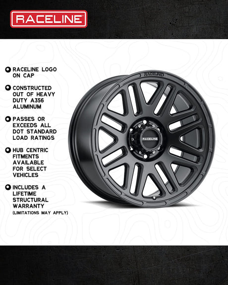 Product of Raceline 17x8.5 Black Wheel - 5x5.00 Bolt Pattern 