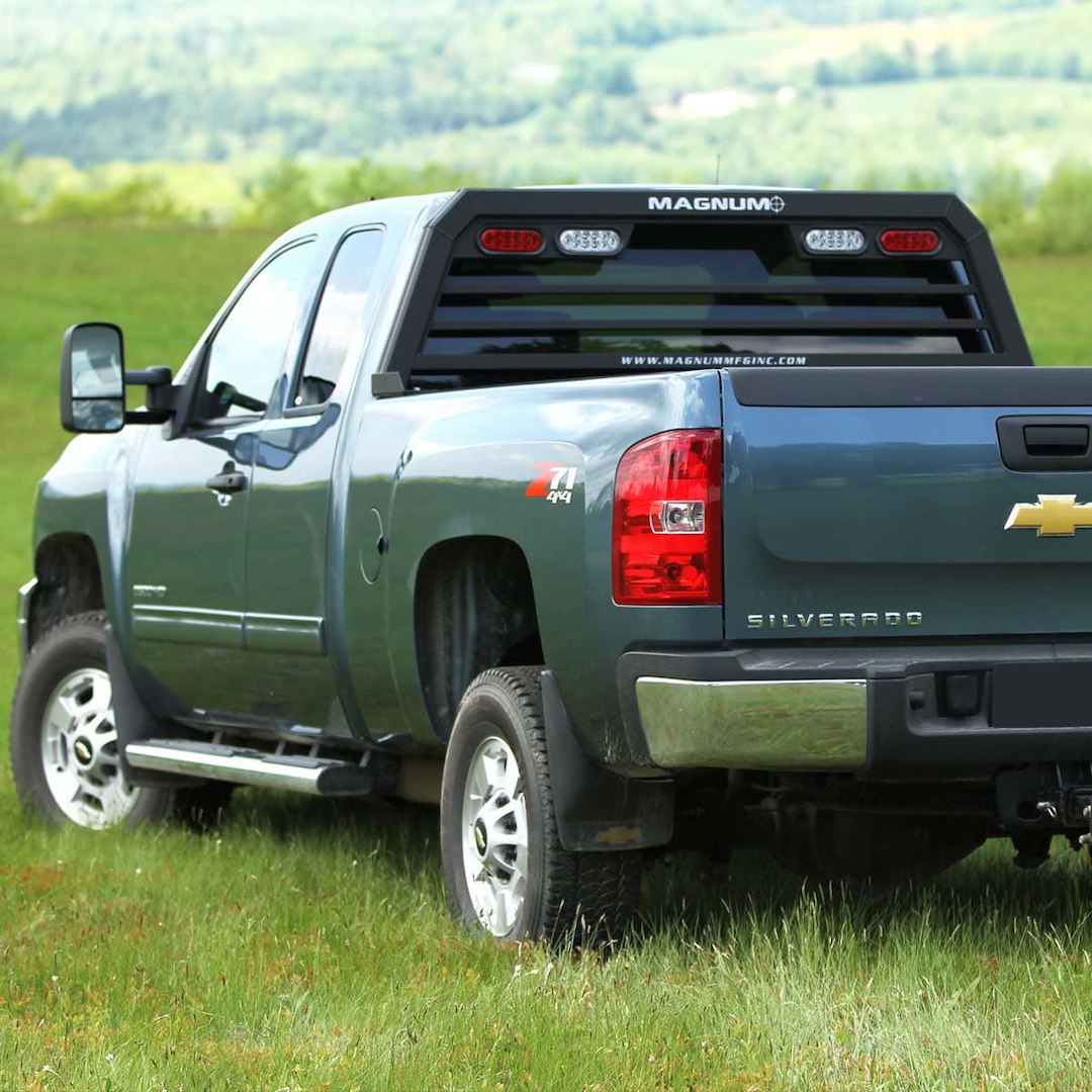 Product of Magnum Truck Racks 109L Black Matte Powder Coated Louvered Headache Rack 