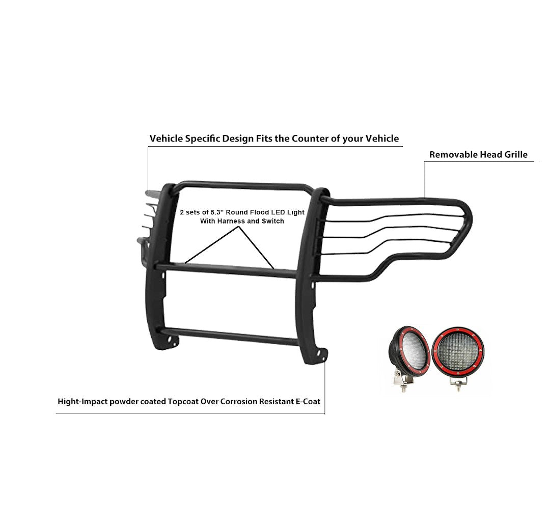 Product of Black Horse Offroad 17GS14MA-PLFR Grille Guard  