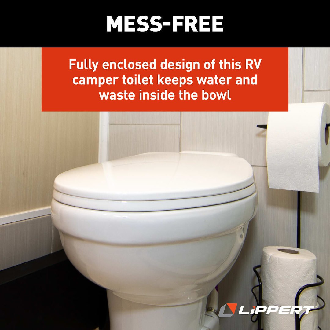 Product of Lippert Components 2022113192 Permanent Full Bowl Flush Toilet , 18 Inch 