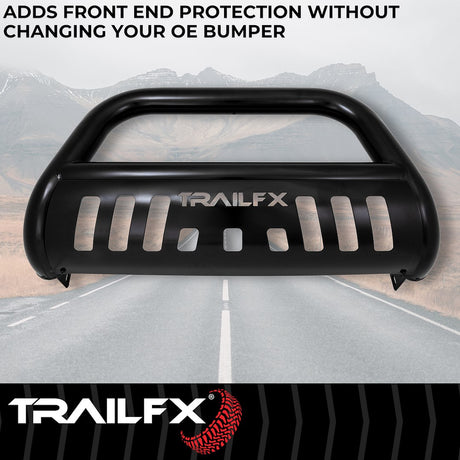 Product of TrailFX B0040B Bull Bar Black Powder Coated 3 Inch Yes with skid plate 