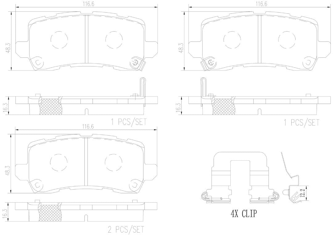 Product of Brembo P28091N Brake Pad - Set Of 4 
