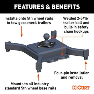 Curt 16090 Gooseneck Trailer Hitch||16090_3008x1990_Fa.Jpg||87||c9316090||1679250