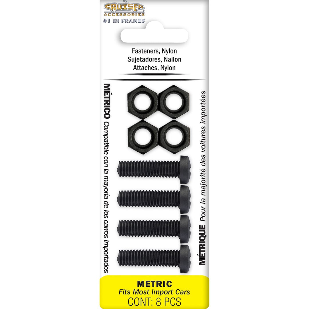 Cruiser 80150 License Plate Mounting Hardware||80150_P01-Fasteners_Metric-Nylon_Black-Inpack.Jpg||86||c3480150||1090388