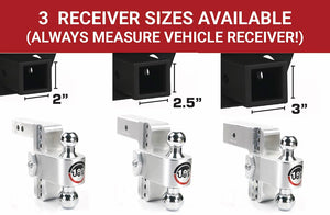 Product of Weigh Safe CTB6-3 3 Inch Receiver Trailer Hitch Ball Mount 