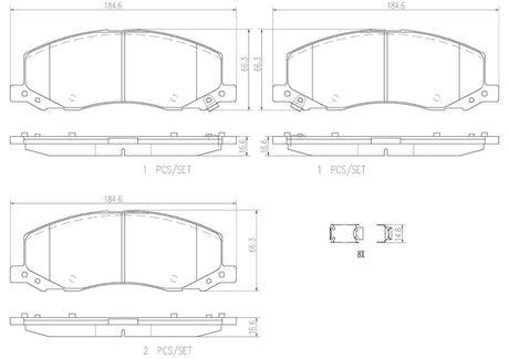 Product of Brembo P59058N Brake Pad - Set Of 4 