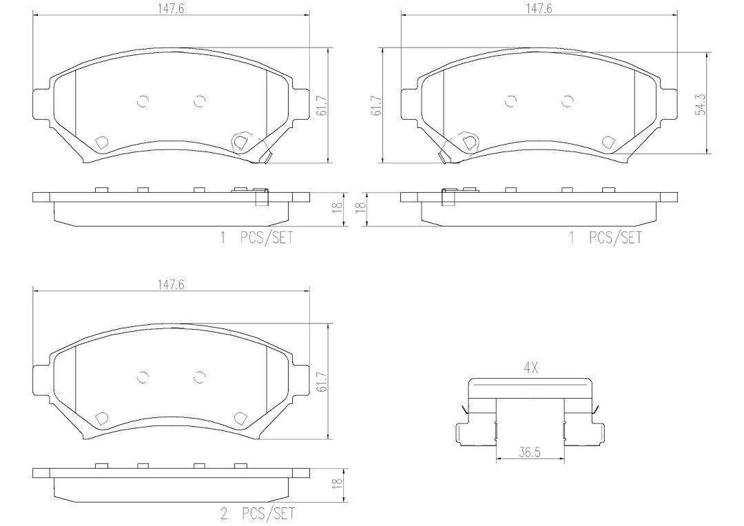 Product of Brembo P59028N Brake Pad - Set Of 4 