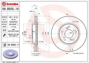Product of Brembo 09B55511C02 Vented 1 Piece Brake Rotor 