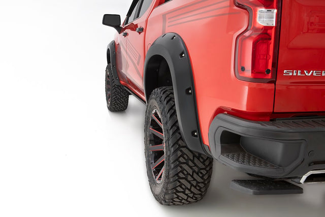 Product of Bushwacker 40909-34 Pocket Style/ Exposed Fasteners Black Fender Flare - Set Of 4 