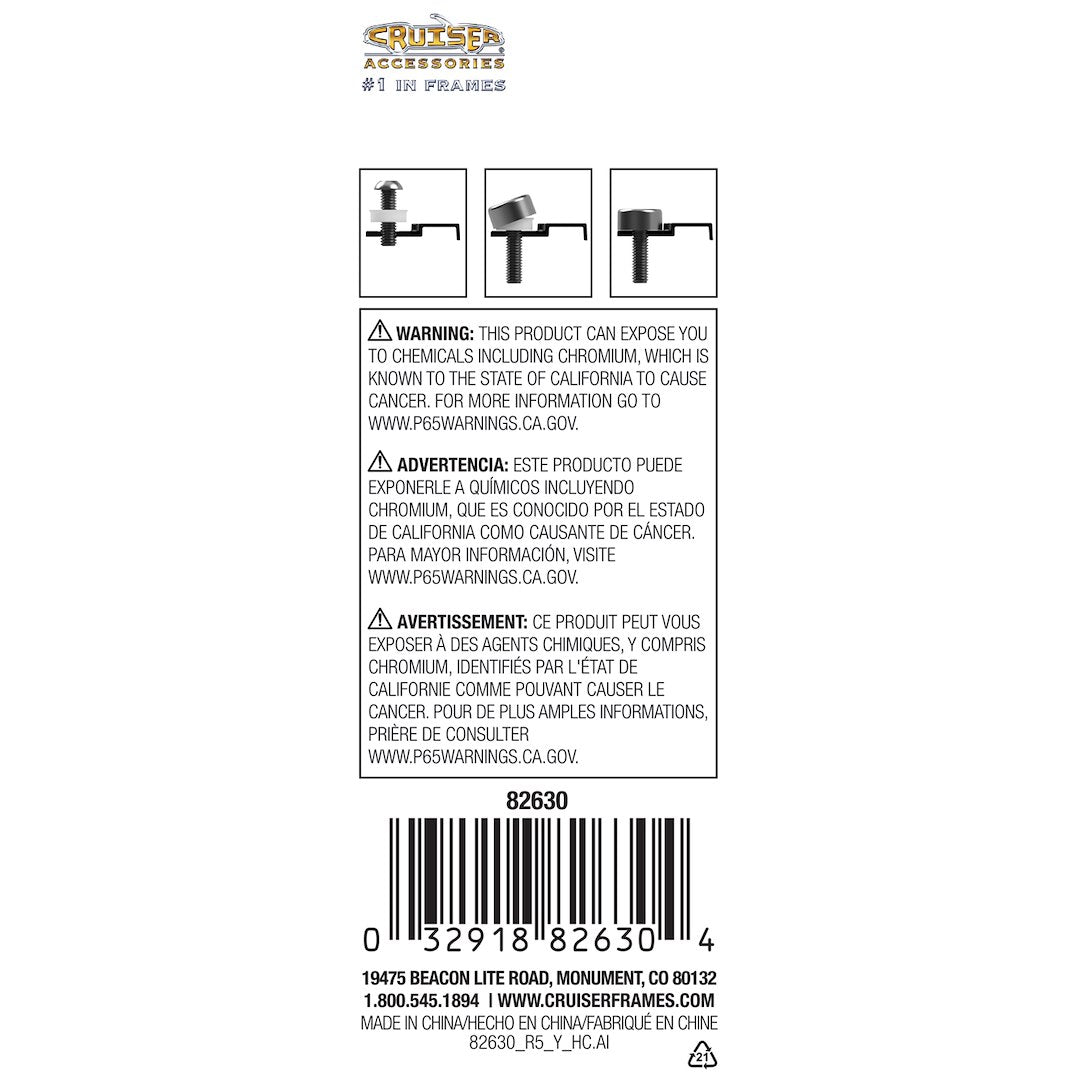 Product of Cruiser 82630 License Plate Mounting Hardware