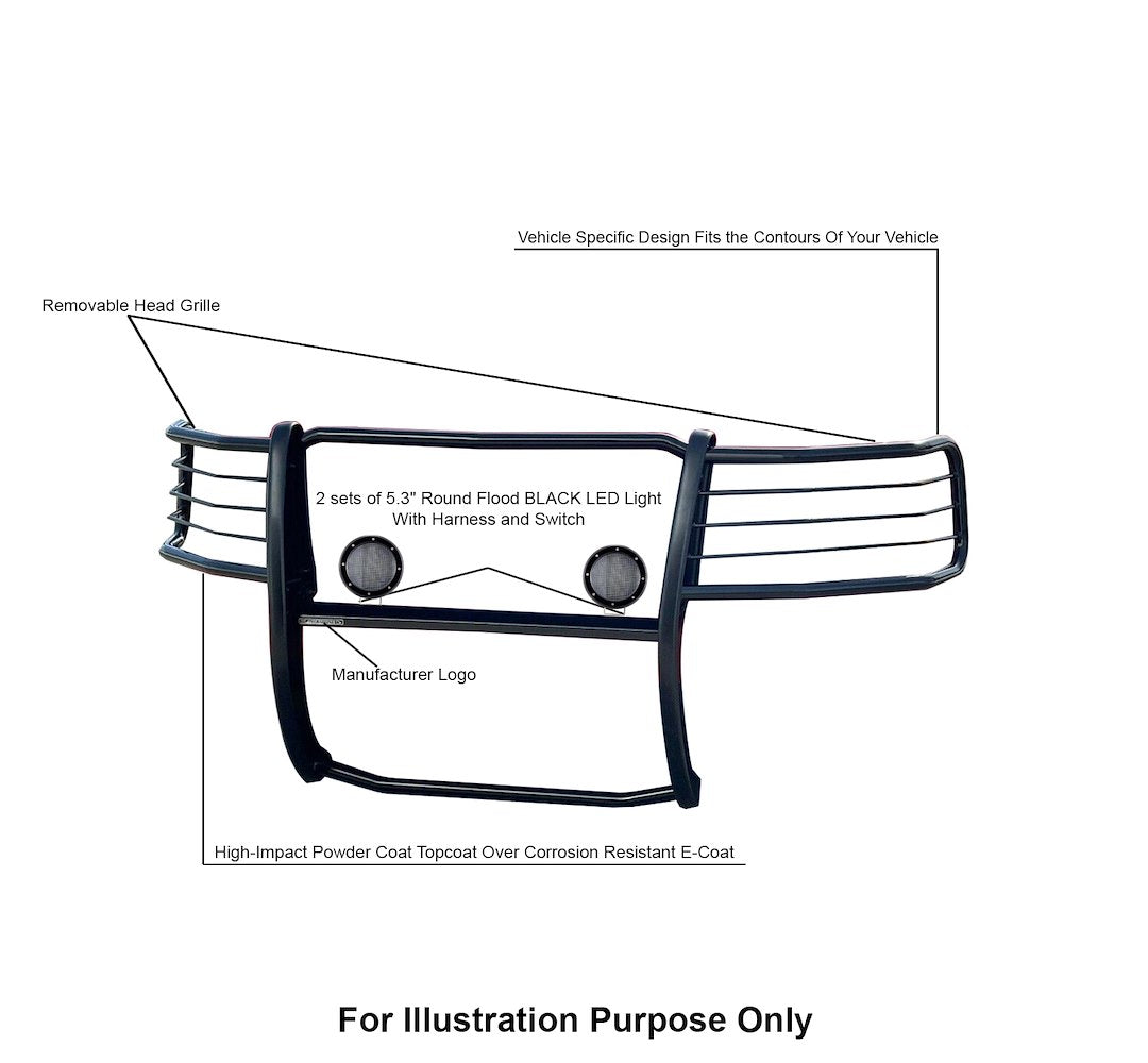 Product of Black Horse Offroad 17GT27MA-PLFB Grille Guard  