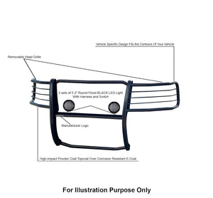 Product of Black Horse Offroad 17GT27MA-PLFB Grille Guard  