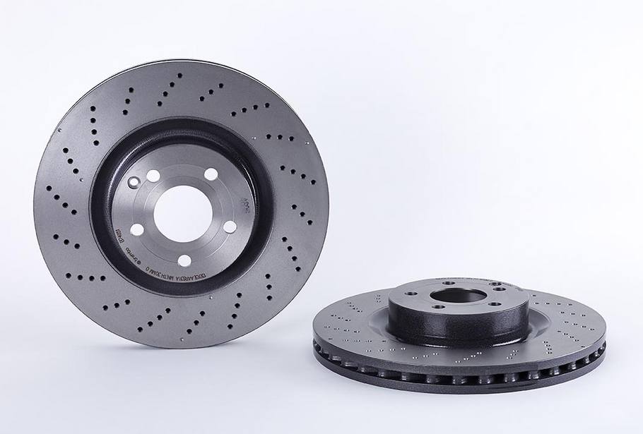 Product of Brembo 09B74651C02 Vented Cross Drilled 1 Piece Brake Rotor 