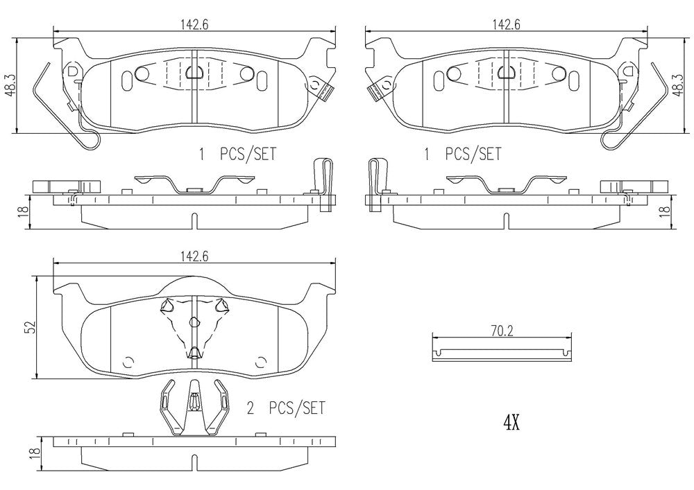 Product of Brembo P56074N Brake Pad - Set Of 4 