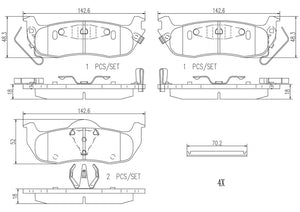 Product of Brembo P56074N Brake Pad - Set Of 4 
