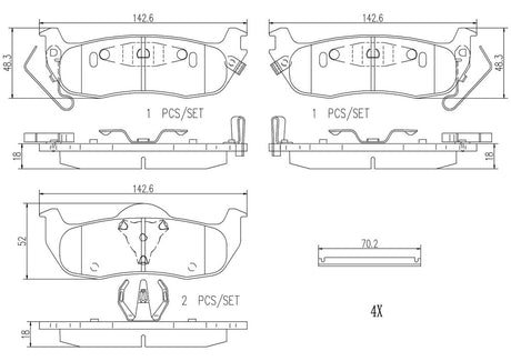 Product of Brembo P56074N Brake Pad - Set Of 4 