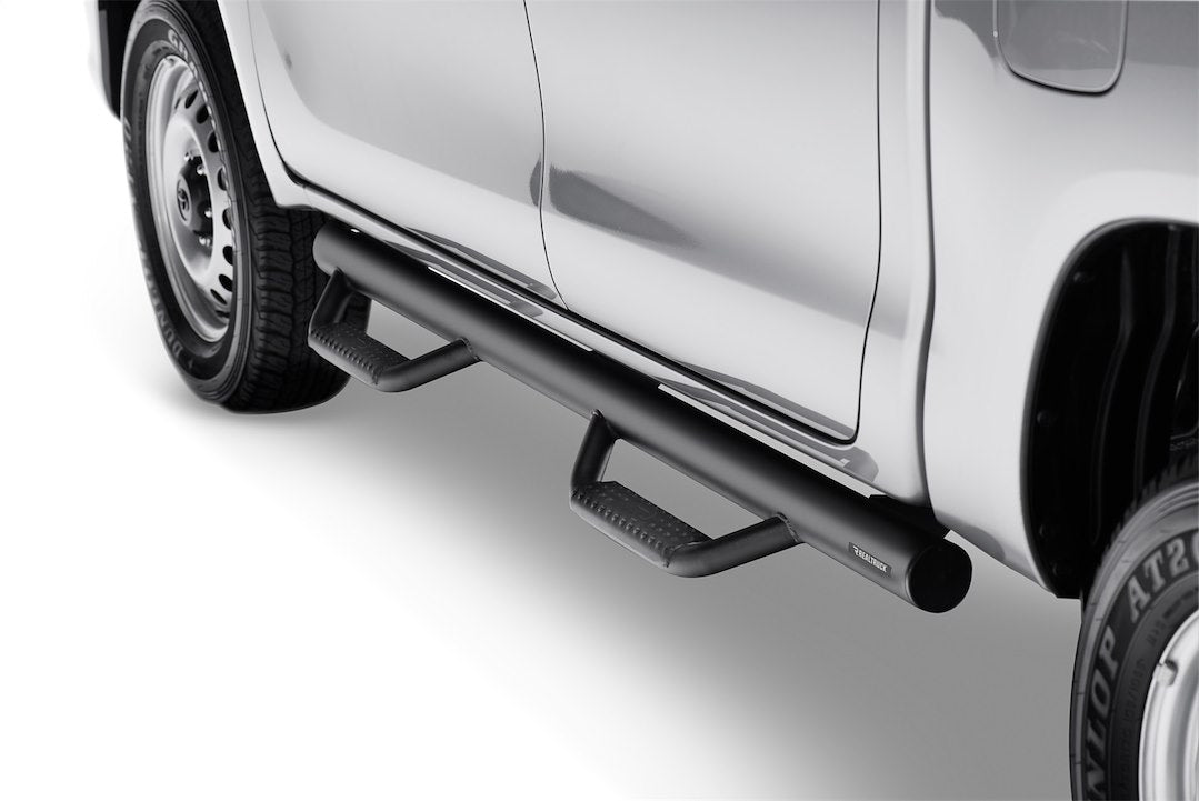 Product of N-Fab T1580CC-TX Black Matte Textured Powder Coated Round Nerf Bar - Truck Wheel To Wheel 