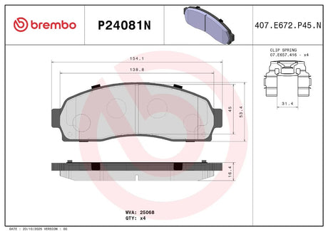 Brembo P24081n Brake Pad||p24081n_1.Jpg||86||brmp24081n||2104724