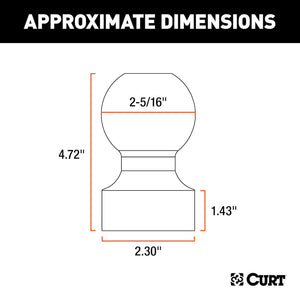 Curt 40094 Gooseneck Trailer Hitch Ball||40094_3008x1990_Ca.Jpg||87||c9340094||954181