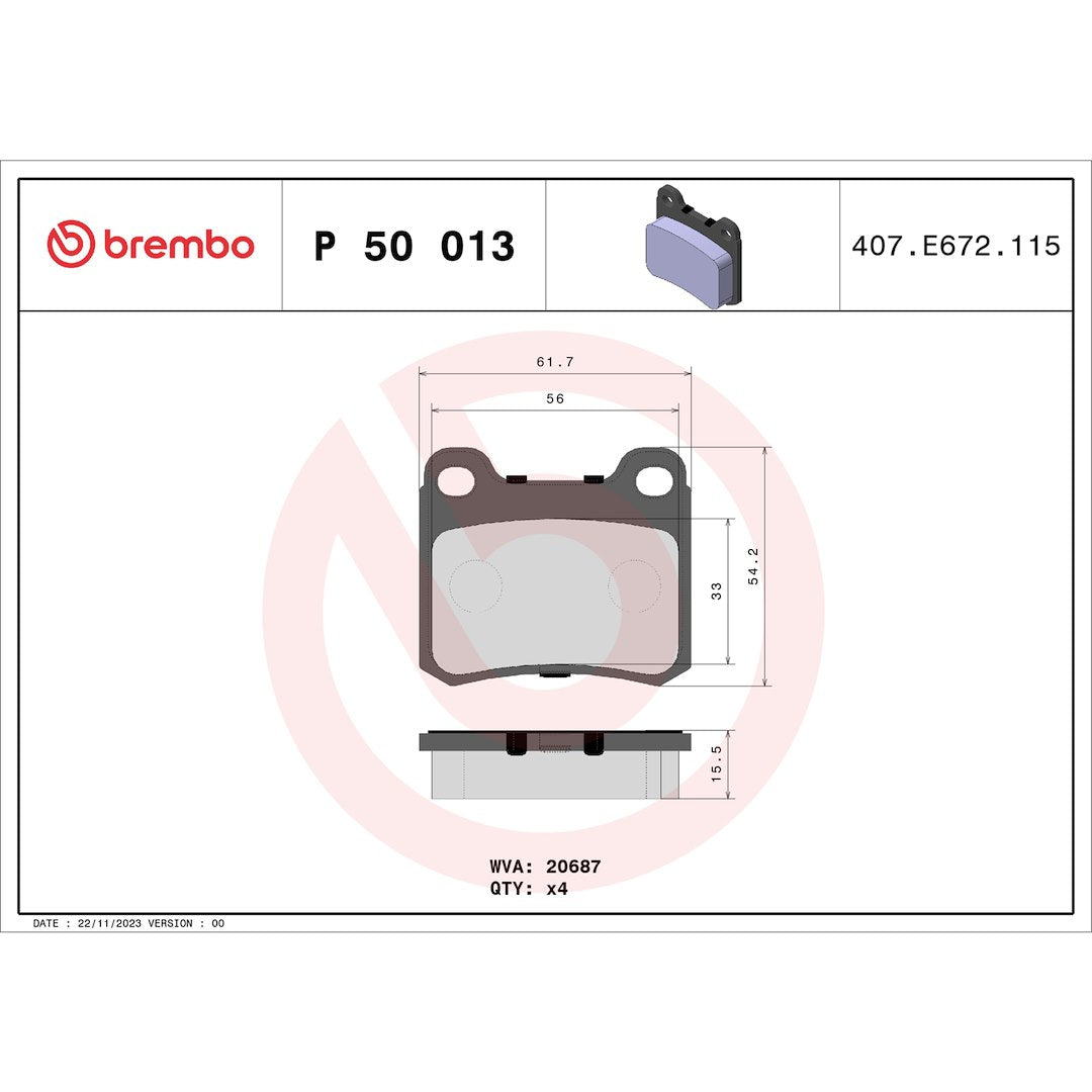 Brembo P50013 Brake Pad||p50013_Drw.Jpg||88||brmp50013||1753322