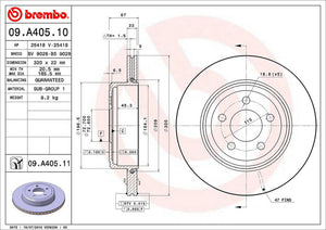 Product of Brembo 09A40511C02 Vented 1 Piece Brake Rotor 