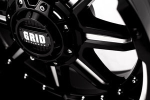 Product of Grid Wheels 18x9 Gloss Black With Natural Accents Wheel - 5x5.90 Bolt Pattern 