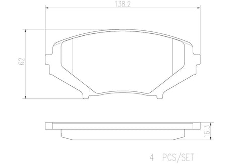 Product of Brembo P49034N Brake Pad - Set Of 4 