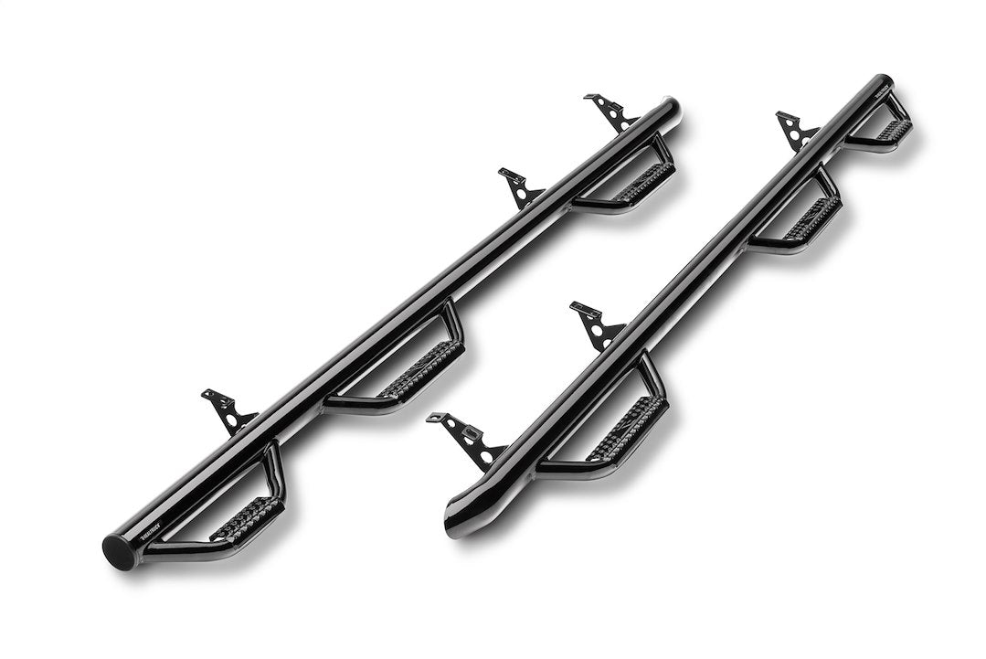 Product of N-Fab F17124CC-6 Black Gloss Powder Coated Round Nerf Bar - Truck Wheel To Wheel 
