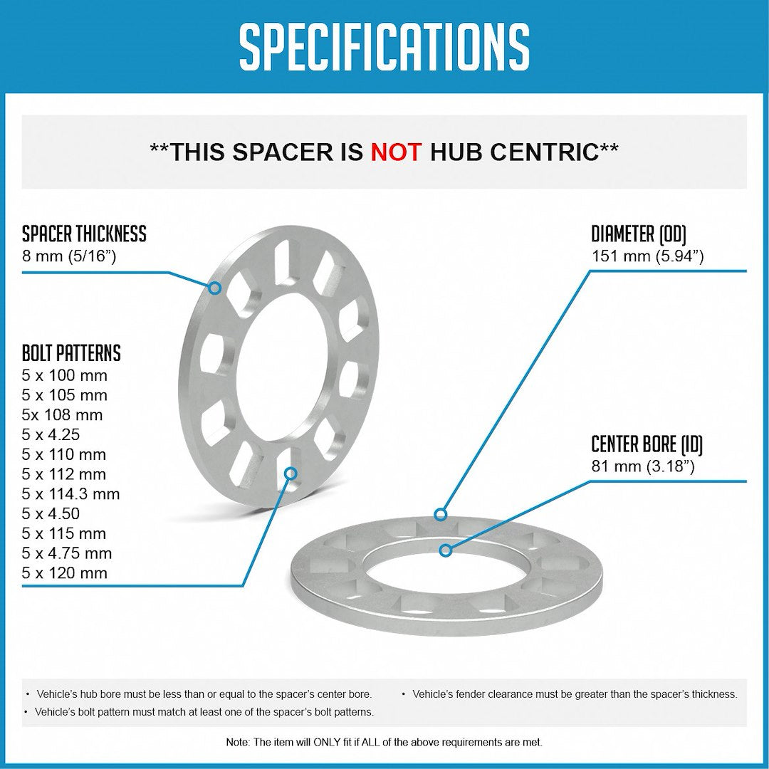 Product of Coyote Wheel Accessories 911128-A Wheel Spacer