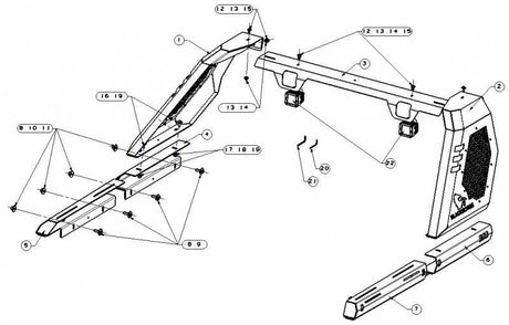 Product of Black Horse Offroad VIRB07B Modular Powder Coated Steel Truck Bed Bar 