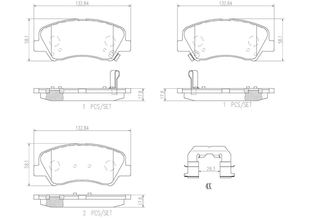 Product of Brembo P18025N Brake Pad - Set Of 4 