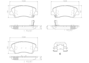 Product of Brembo P18025N Brake Pad - Set Of 4 