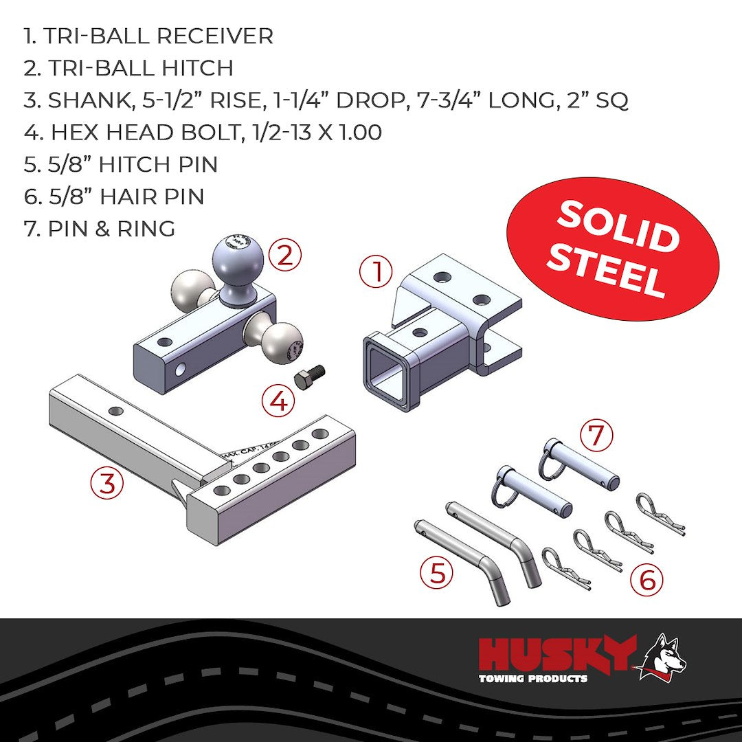Product of Husky Towing 30001 2 Inch Receiver Trailer Hitch Ball Mount 