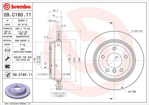 Product of Brembo 09C18011C02 Vented 1 Piece Brake Rotor 