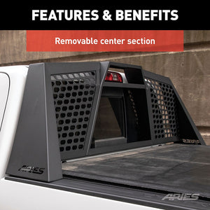 Product of Aries 1110117 Bolt-On Black Carbide Powder Coated Octagonal Grid Mesh Headache Rack 