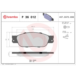 Brembo P36012 Brake Pad||p36012_Drw.Jpg||87||brmp36012||1753050