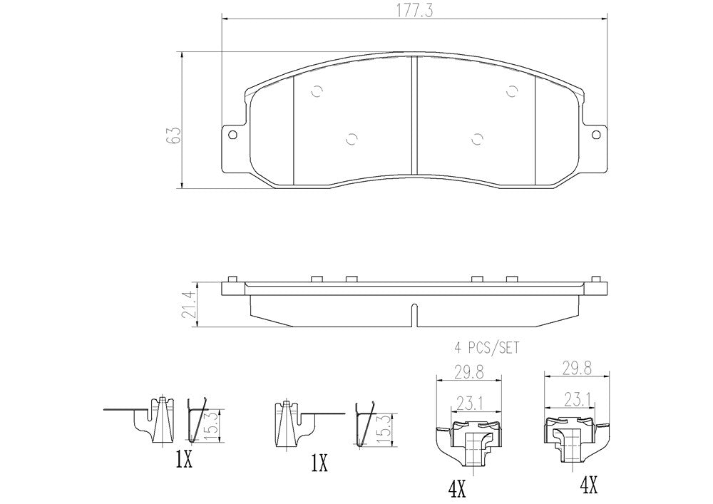 Product of Brembo P24119N Brake Pad - Set Of 4 