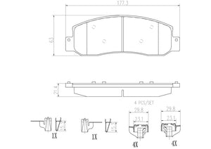 Product of Brembo P24119N Brake Pad - Set Of 4 
