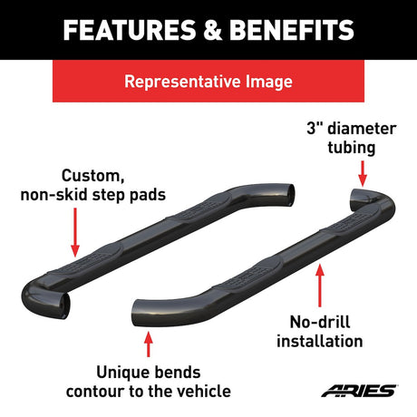 Product of Aries 214053 Nerf Bar With Surface Steps 
