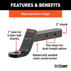 Curt 45220 Trailer Hitch Ball Mount||45220_3008x1990_Fa.Jpg||86||c9345220||1041278