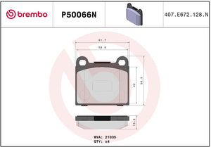 Brembo P50066n Brake Pad||p50066n_R.Jpg||86||brmp50066n||2091730