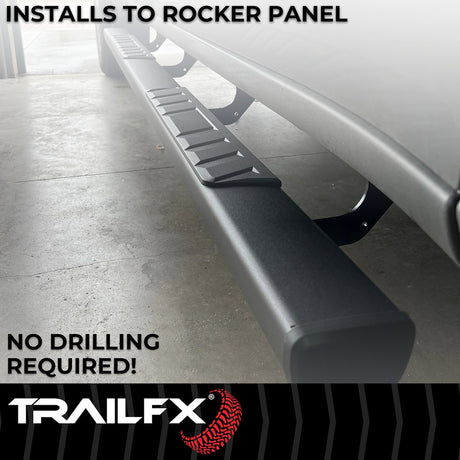 Product of TrailFX A4008B TFX 4" Trapezoid Side Steps Nerf Bar With Surface Steps 