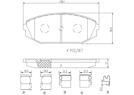 Product of Brembo P28049N Brake Pad - Set Of 4 