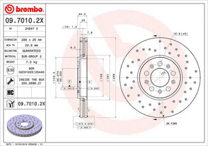Product of Brembo 0970102XC02 Xtra Vented Cross Drilled 1 Piece Brake Rotor 