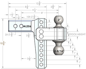 Bulletproof Hitches Al256 Trailer Hitch Ball Mount||al256_7.Jpg||92||bphal256||1736336