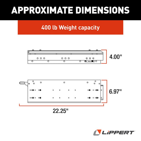 Product of Lippert Components 370794 400 Pound 22 Inch 6.97 Inch Cargo Slide 