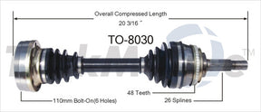 Trakmotive To-8030 Cv Axle Shaft||to-8030.Jpg||85||trkto8030||2261530
