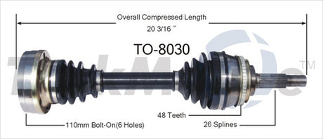Trakmotive To-8030 Cv Axle Shaft||to-8030.Jpg||85||trkto8030||2261530