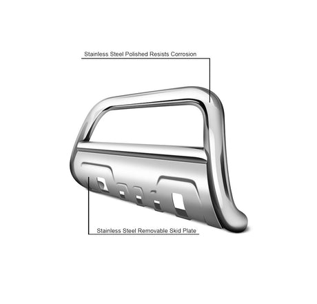 Product of Black Horse Offroad BB096410-SP-35OV Bull Bar  with skid plate 